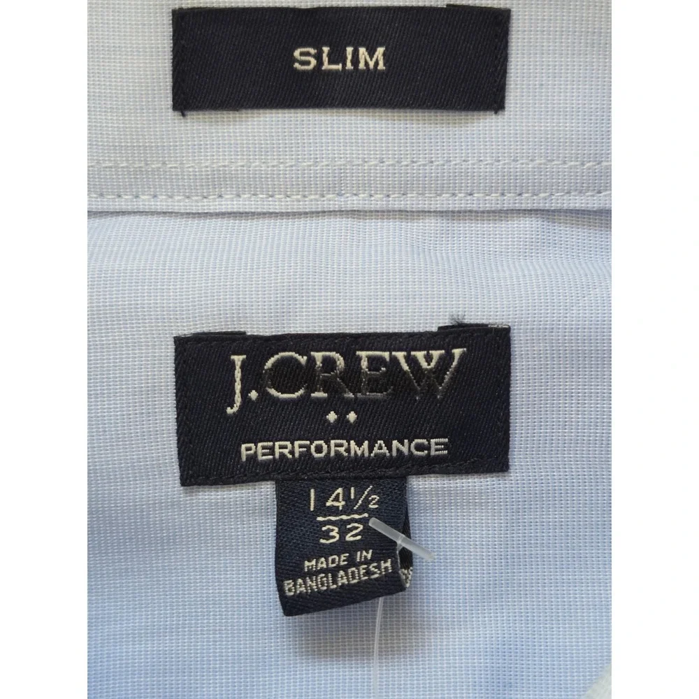 J. Crew Performance Dress Shirt Slim Men 14.5 32 Blue NWT $120 CB001